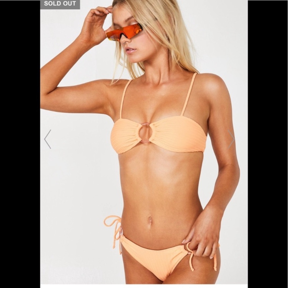 For Love & Lemons Dolls Kill Daiquiri Ring Bandeau High Cut Rib Bikini Set XS/S